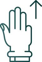 Three Fingers Up Line Gradient Green Icon vector