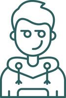 Smirking Line Gradient Green Icon vector