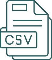 Csv Line Gradient Green Icon vector