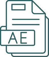 Ae Line Gradient Green Icon vector