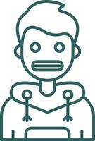 Shocked Line Gradient Green Icon vector