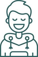 Relieved Line Gradient Green Icon vector