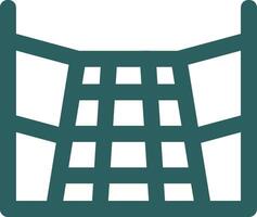 3d perspective grid Line Gradient Green Icon vector