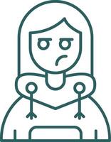 mentiroso línea degradado verde icono vector