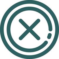Delete 1 Line Gradient Green Icon vector