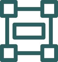 Rectangle frame Line Gradient Green Icon vector