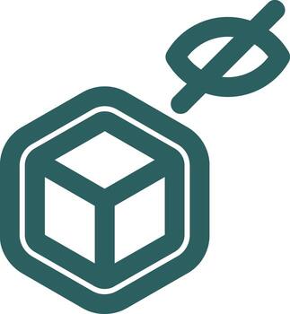 Hide object Line Gradient Green Icon vector