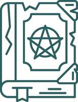 Magic book Line Gradient Green Icon vector