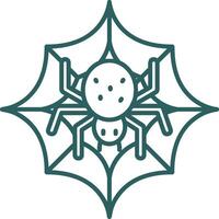 Spider web Line Gradient Green Icon vector