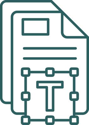 Text Line Gradient Green Icon