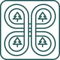 Overpass Line Gradient Green Icon vector