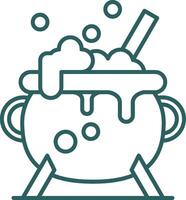 Cauldron Line Gradient Green Icon vector