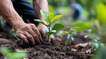 AI generated Community Initiatives Experience the power of community led initiatives that strive to make a difference. Tree planting events are the global mission to protect our environment photo