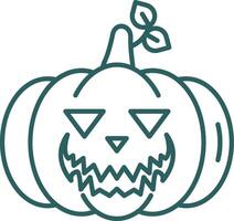 Pumpkin Line Gradient Green Icon vector