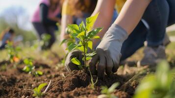 AI generated Community Initiatives Experience the power of community led initiatives that strive to make a difference. Tree planting events are the global mission to protect our environment photo