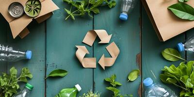 AI generated Witness the transition towards sustainable living with visuals of eco friendly practices. Zero waste lifestyles, inspire a commitment to making positive changes for a healthier planet photo