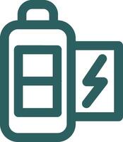 Battery half Line Gradient Green Icon vector