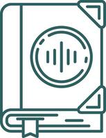 Audio book Line Gradient Green Icon vector