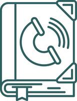Contact Line Gradient Green Icon vector