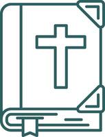 Bible Line Gradient Green Icon vector