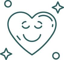 Relieved Line Gradient Green Icon vector