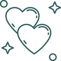 Love Line Gradient Green Icon vector