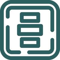 Horizontal Alignment Line Gradient Green Icon vector