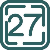 Twenty Seven Line Gradient Green Icon vector