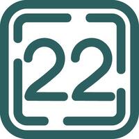 Twenty Two Line Gradient Green Icon vector