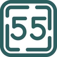 Fifty Five Line Gradient Green Icon vector