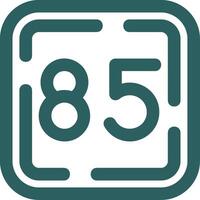 Eighty Five Line Gradient Green Icon vector