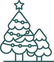 Christmas tree Line Gradient Green Icon vector