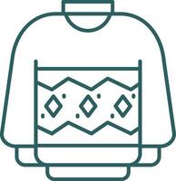 Sweater Line Gradient Green Icon vector