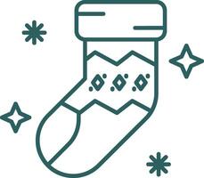 Sock Line Gradient Green Icon vector