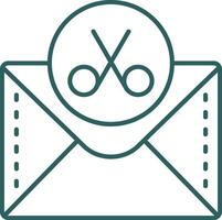 Scissor Line Gradient Green Icon vector