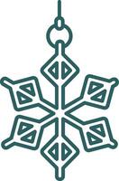 Snowflake Line Gradient Green Icon vector