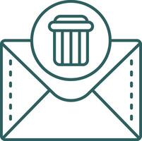 Dustbin Line Gradient Green Icon vector
