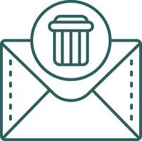 Dustbin Line Gradient Green Icon vector