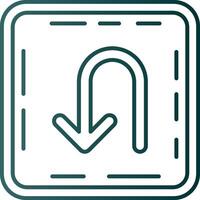 U turn Line Gradient Green Icon vector