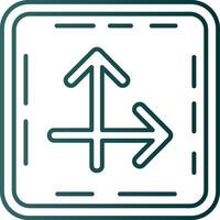 Intersect Line Gradient Green Icon vector