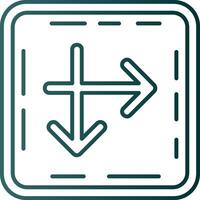 Intersect Line Gradient Green Icon vector