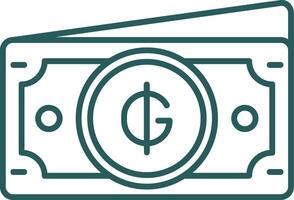 Guarani Line Gradient Green Icon vector