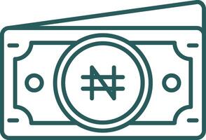 Namecoin línea degradado verde icono vector