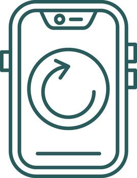 Reload Line Gradient Green Icon vector