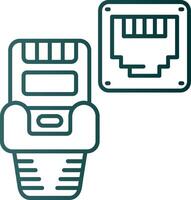 Ethernet Line Gradient Green Icon vector