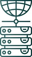 Database Line Gradient Green Icon vector