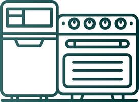 Kitchen Line Gradient Green Icon vector