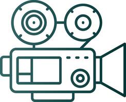 Video camera Line Gradient Green Icon vector