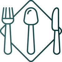 Cutlery Line Gradient Green Icon vector