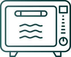 Oven Line Gradient Green Icon vector